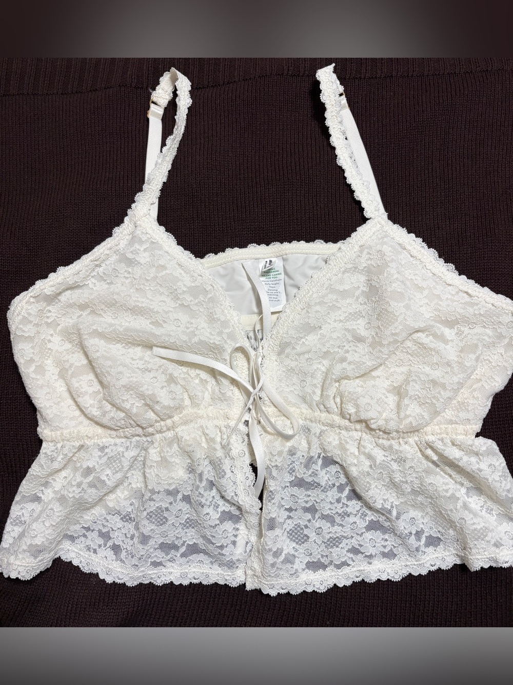 Aerie White/Cream Bralette Top - Size XXL